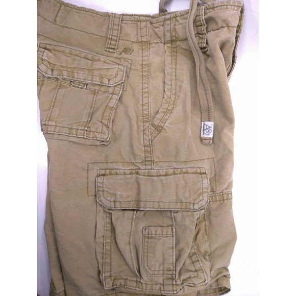 Aeropostale Mens Cargo Shorts sz 28 Beach Scene Brown Cotton SoCal Surf 7 Pocket - Picture 6 of 10